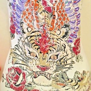 H-D Ink Sz M Embellished Tank Top